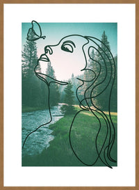 Girl With Butterfly Forest Print