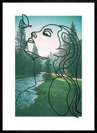 Girl With Butterfly Forest Print