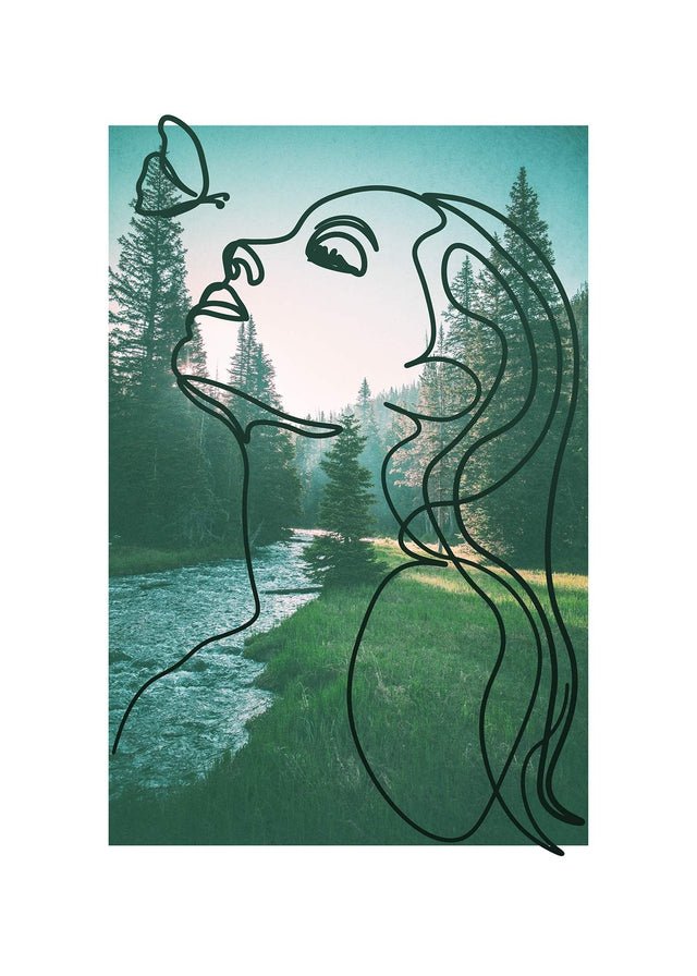 Girl With Butterfly Forest Print