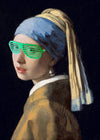 Girl With Green Shutter Shades Print