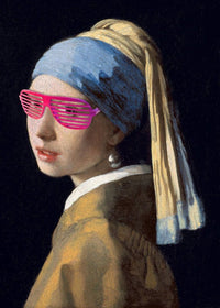 Girl With Pink Shutter Shades Print