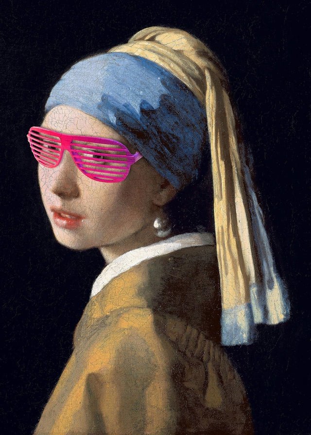 Girl With Pink Shutter Shades Print