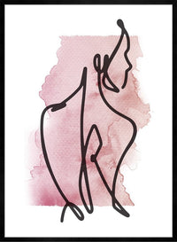 Glancing Watercolour Line Art Print