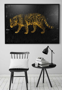 Gold Leopard Vintage Style Print