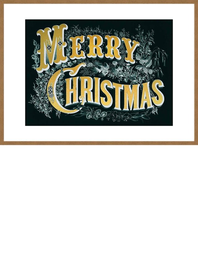 Gold Lettering Christmas Print