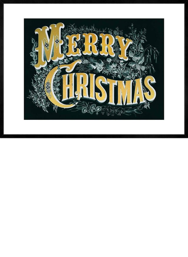 Gold Lettering Christmas Print