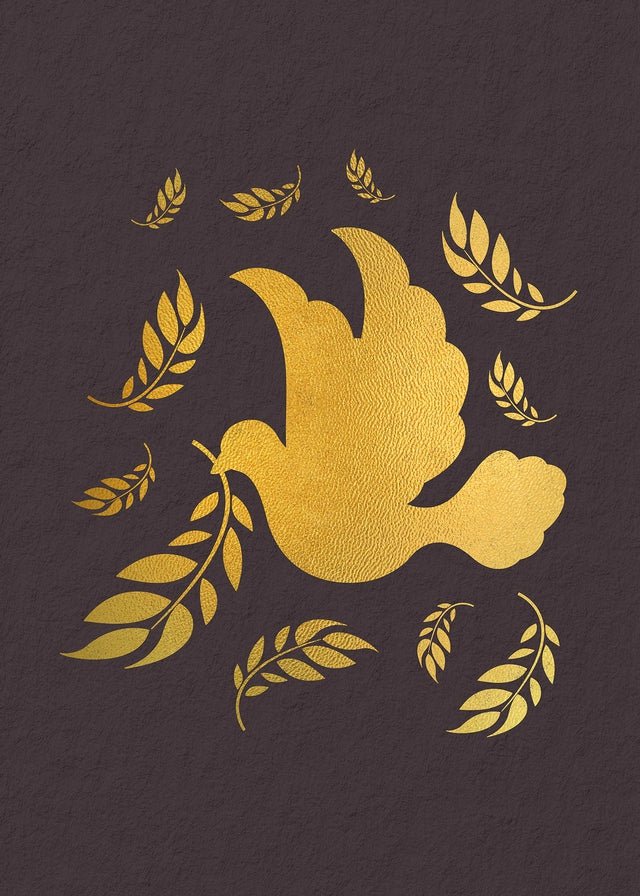 Gold Peace Dove Christmas Print