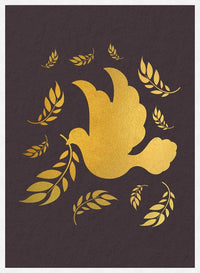 Gold Peace Dove Christmas Print