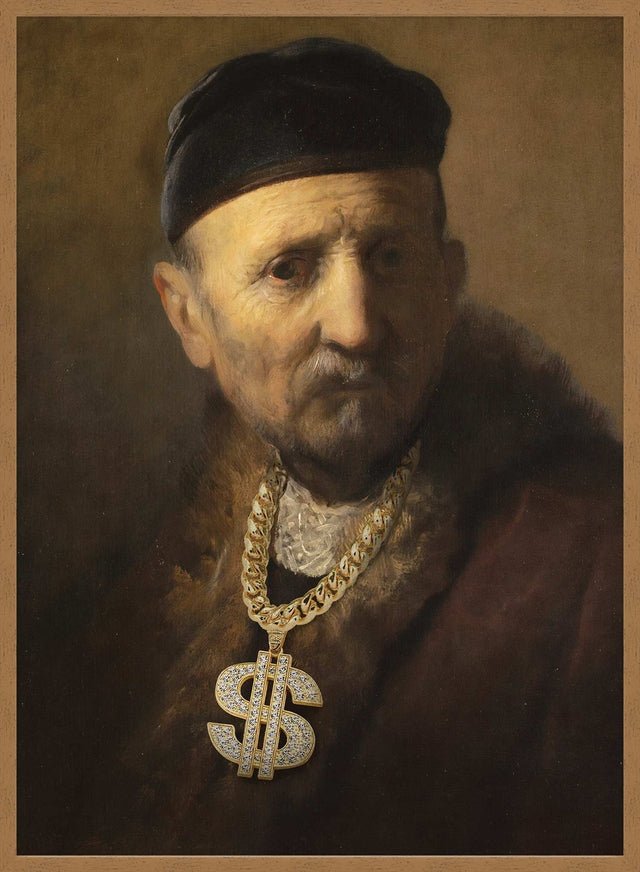 Gold Rap Chain Altered Art Print