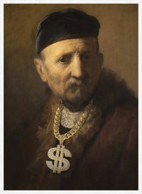 Gold Rap Chain Altered Art Print