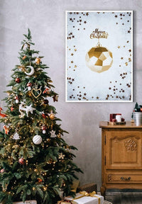 Golden Bauble Merry Christmas Print