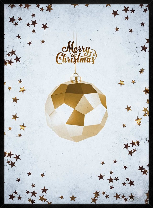 Golden Bauble Merry Christmas Print