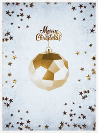 Golden Bauble Merry Christmas Print