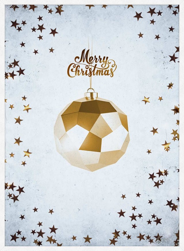 Golden Bauble Merry Christmas Print