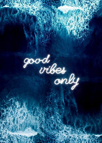 Good Vibes Only Ocean Neon Print