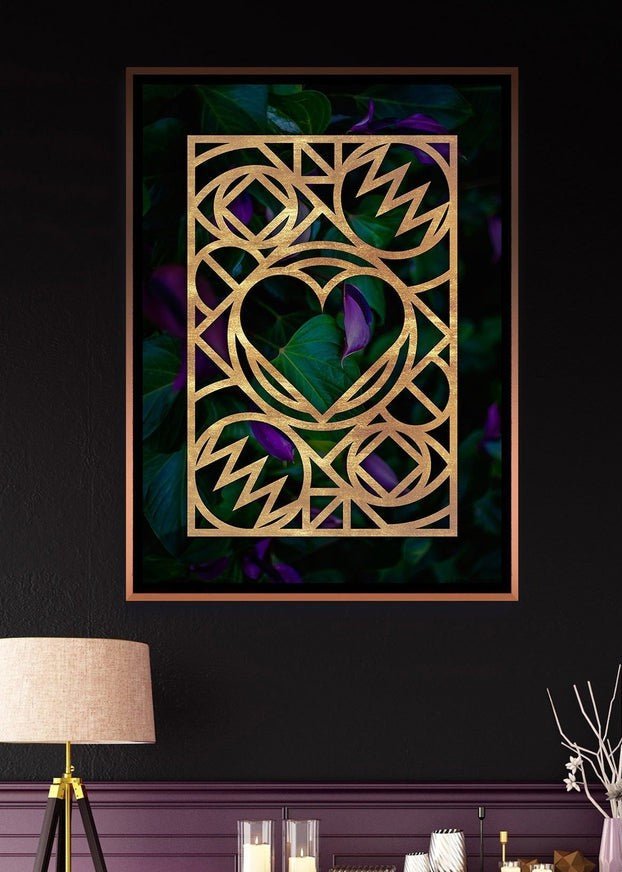 Graphic Heart Gold Print