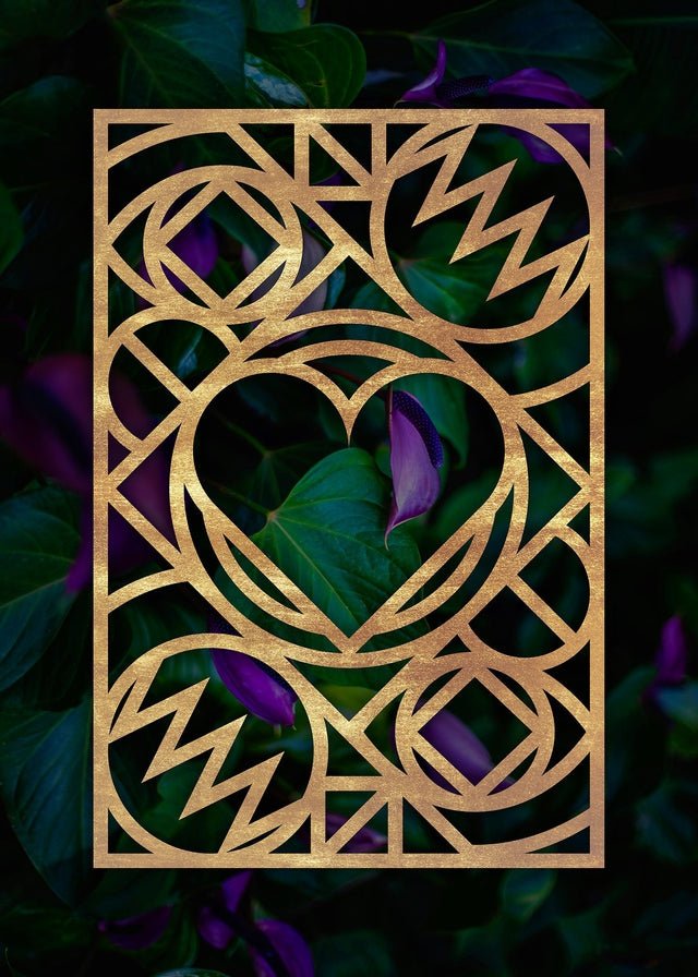 Graphic Heart Gold Print
