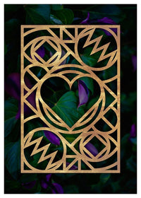 Graphic Heart Gold Print