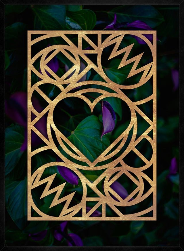 Graphic Heart Gold Print