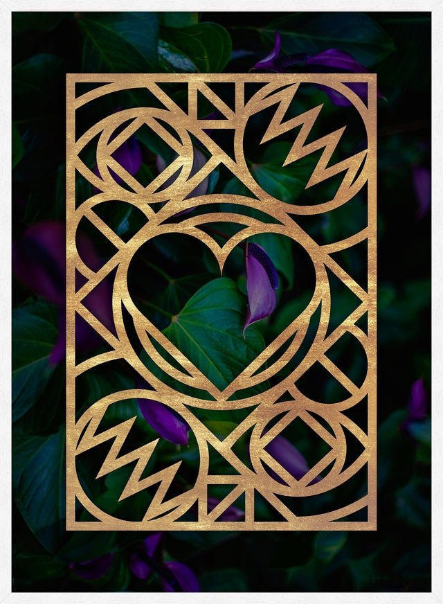 Graphic Heart Gold Print
