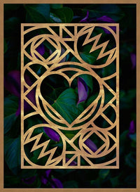 Graphic Heart Gold Print