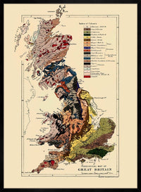 Great Britain Vintage Antique Map Print