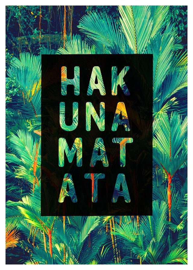 Hakuna Matata Quote Tropical Print