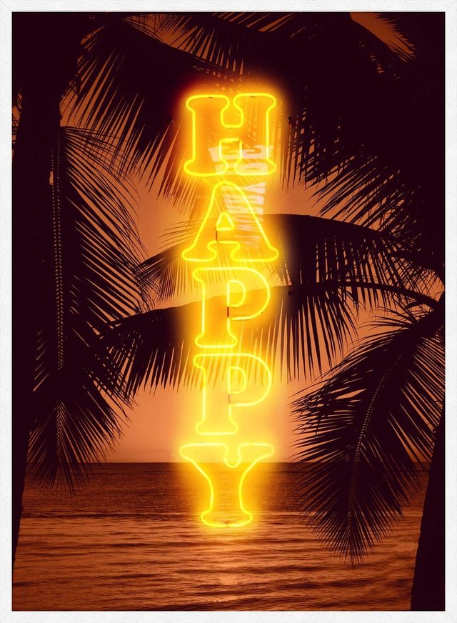 Happy Beach Neon Print