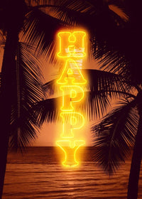 Happy Beach Neon Print