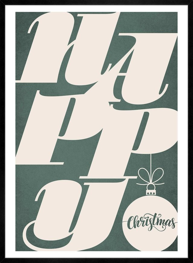 Happy Typography Christmas Print