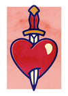 Heart And Dagger Tattoo Style Print