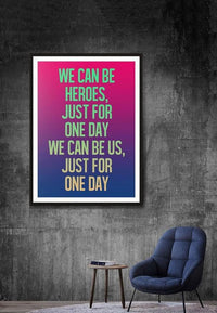 Heroes Lyrics Gradient Blend Print
