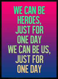 Heroes Lyrics Gradient Blend Print