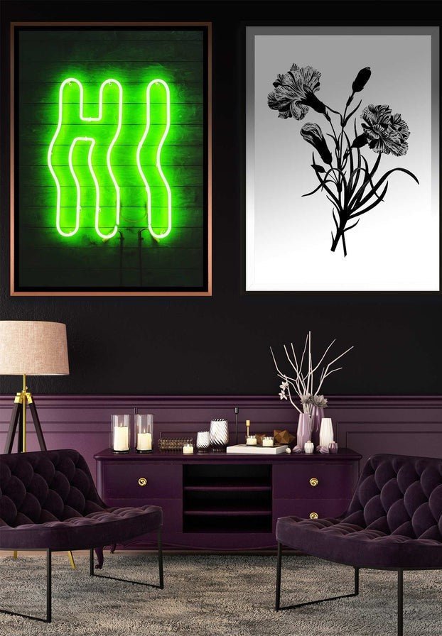 Hi Green Neon Art Print