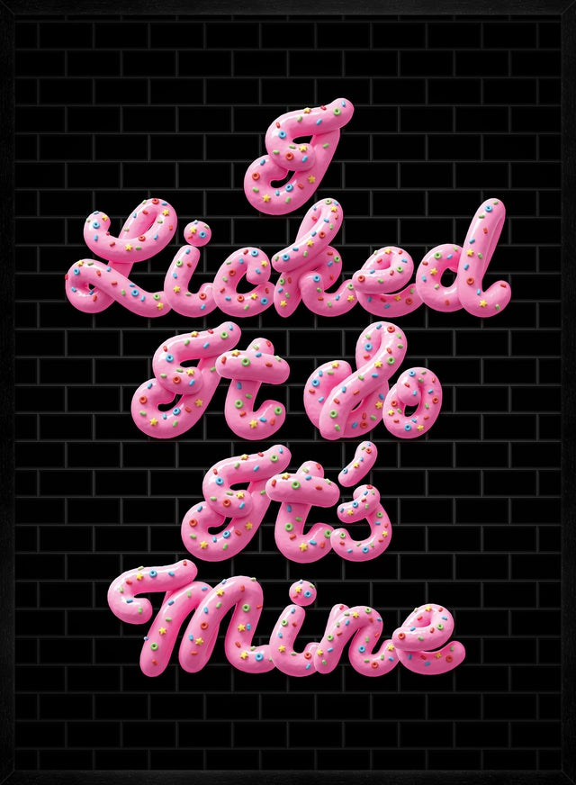 I Licked It Icing Black Print