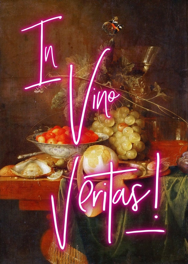 In Vino Veritas Neon Print