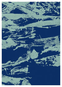 Inky Blue Graffiti Print