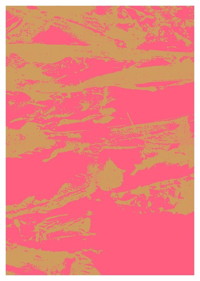 Inky Pink and Gold Graffiti Print