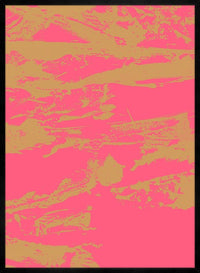 Inky Pink and Gold Graffiti Print