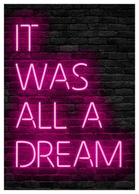 It Was All A Dream Neon Print Pink