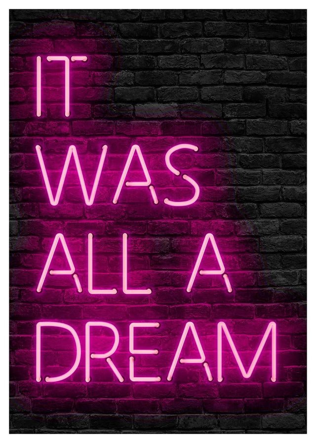 It Was All A Dream Neon Print Pink