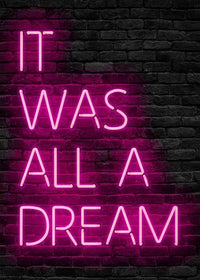 It Was All A Dream Neon Print Pink