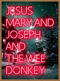 Jesus, Mary, Joseph & The Wee Donkey Christmas Print