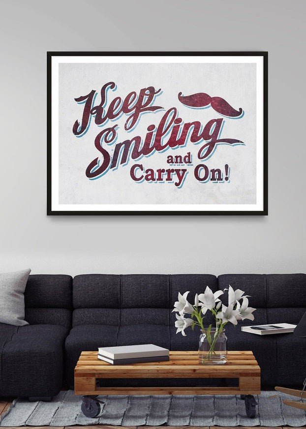 Keep Smiling & Carry On Slogan Print