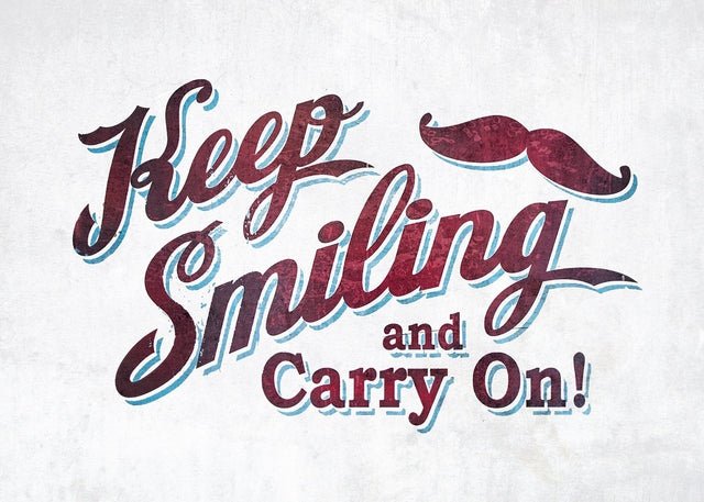 Keep Smiling & Carry On Slogan Print