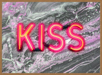 Kiss Neon Sign Marble Print