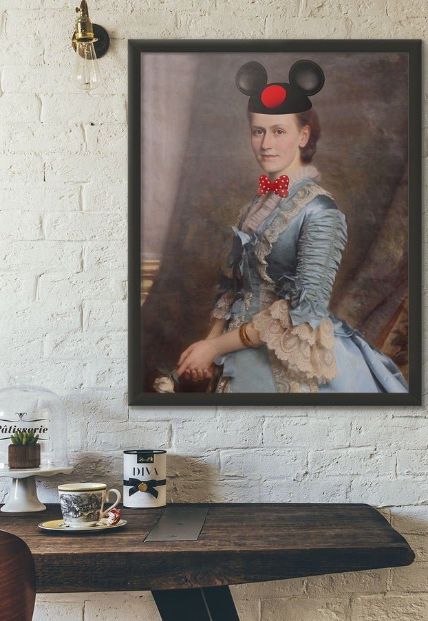 Lady With Minnie Ears Print