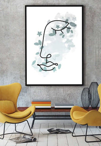 Leaves Face Line Art Print