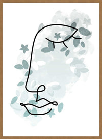 Leaves Face Line Art Print