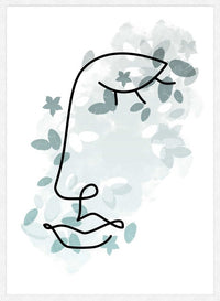 Leaves Face Line Art Print